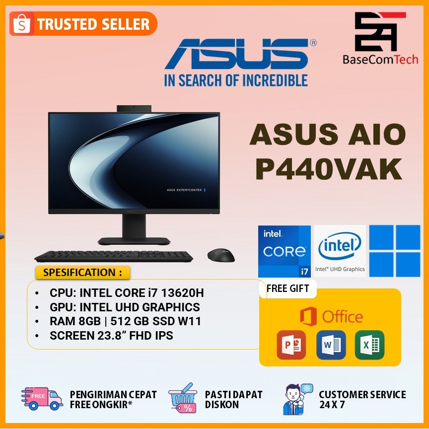 ASUS All In One  PC P440VAK | i7 -3620H RAM 8GB/512GB SSD 23.8 INCH FHD IPS WINDOWS11+OHS