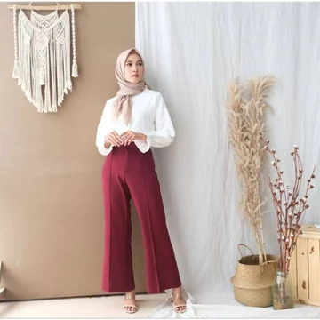 Celana Kulot Scuba Premium Zipper Cullote Scuba Jumbo Celana Kantor Wanita