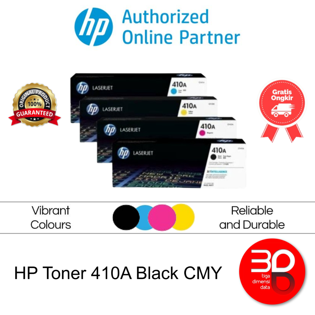 HP Toner 410A Black Cyan Yellow Magenta LaserJet Cartridge Original [CF410A CF411A CF412A CF413A]