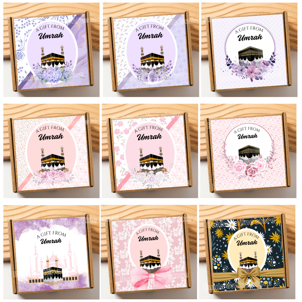 Jual Stiker Sticker label kemasan Gift From Umrah Bisa Custom Nama ...