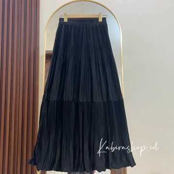 MILLY SKIRT Rok Plisket Lidi Mayung Susun 2 Rok Plisket Cabang Ruffle Pleated Skirt Layer
