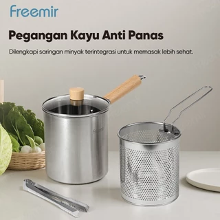 [OFFICIAL] freemir  4 in 1 Multi Deep Fryer Panci Penggorengan Rebus Stainless Steel Saringan Capitan Klip Makanan Panci Rebus Multifungsi GARANSI