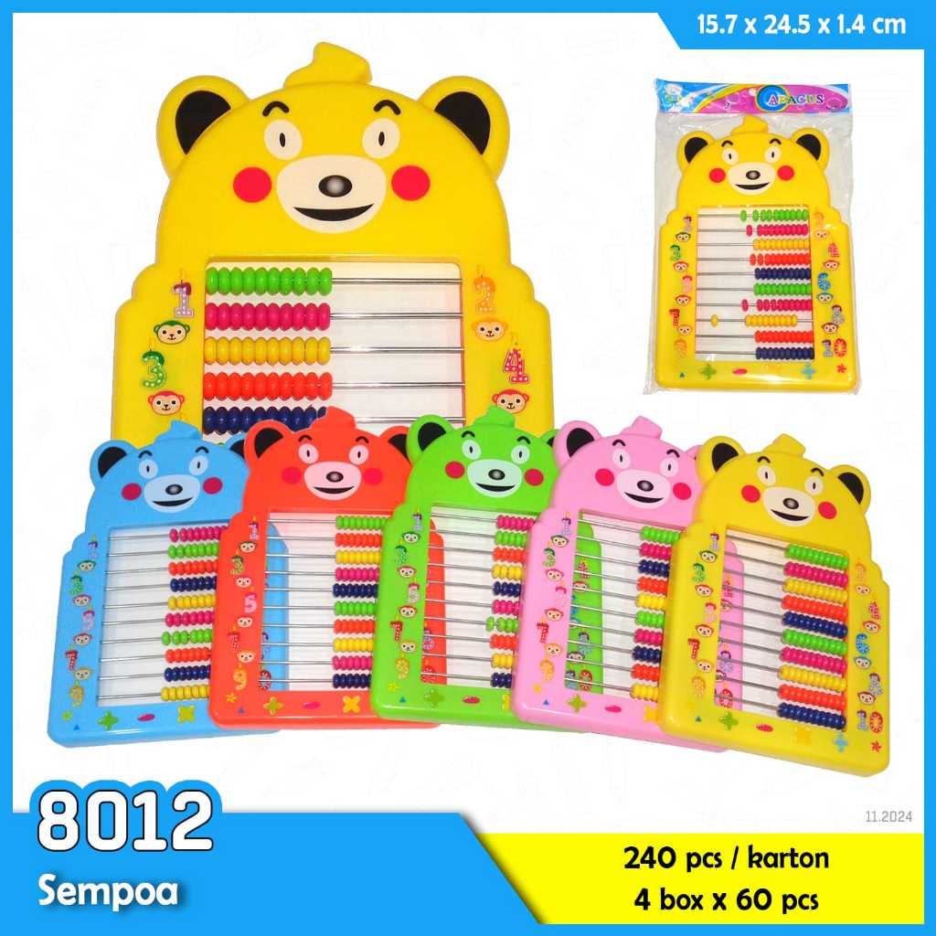 Jual SEMPOA / ABACUS / ALAT BELAJAR MENGHITUNG UKURAN SEDANG MOTIF BEAR ...