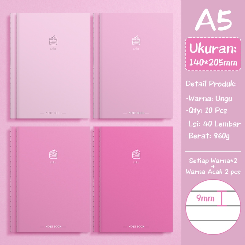 Jual [READY] Aimilo 10pcs Notebook A5 Buku Diary Aesthetic 40 Lembar ...