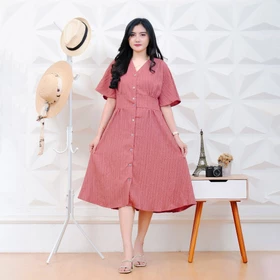 Binay Dress Wanita Casual Bahan Lady Crush