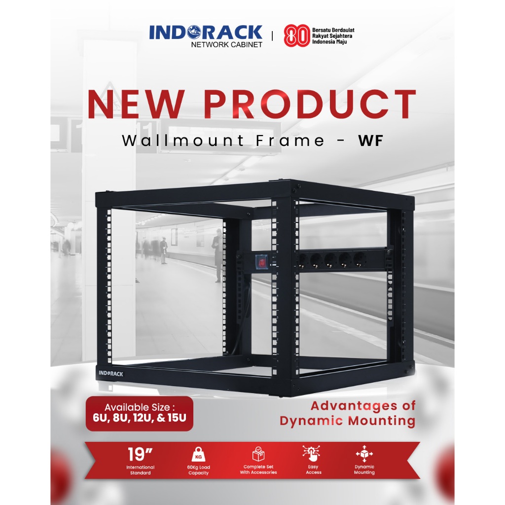 Jual WF5506 / WF5508 / WF5512 / WF5515 Wallmount Frame INDORACK Depth ...