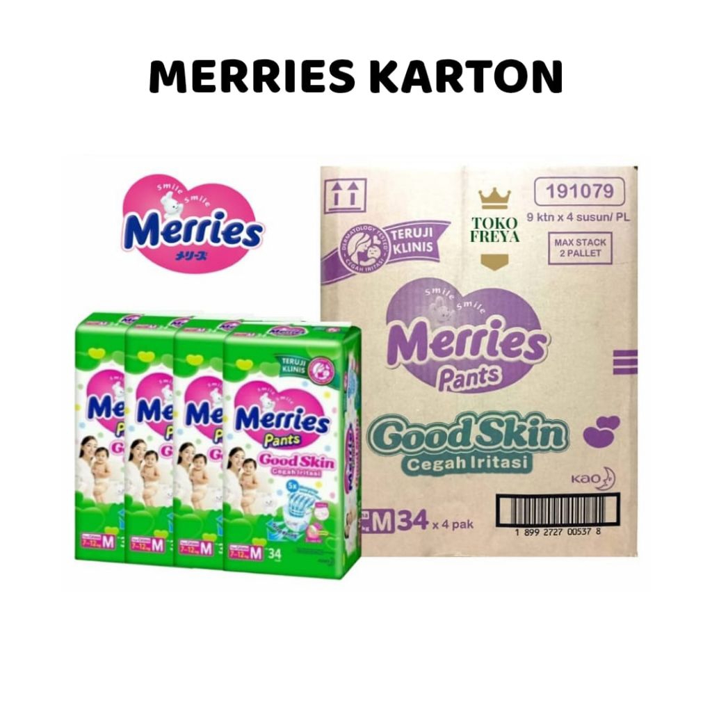Jual [4 BALL] KARTON Merries Good Skin Pants NBS40 M32 L28 XL26 Meries ...