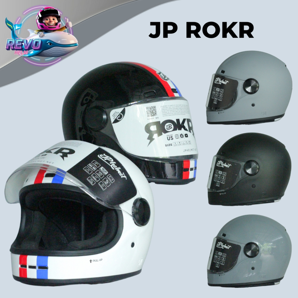 Jual JP ROKR HELM FULL FACE SPORTY AERODINAMIS SUNMORI VESPA CLASSIC ...