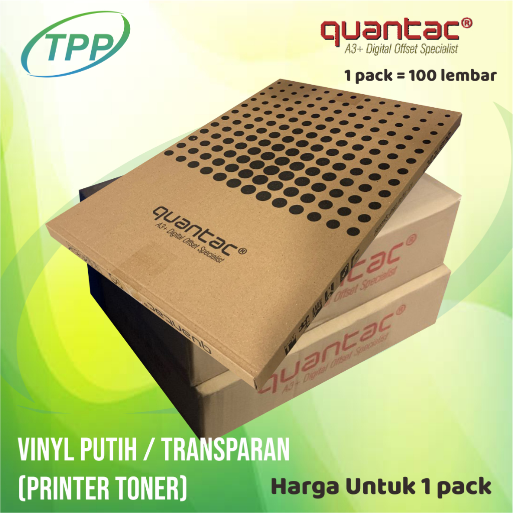Jual Kertas QUANTAC Vinyl Putih / TRANSPARAN Universal TERMURAH ...
