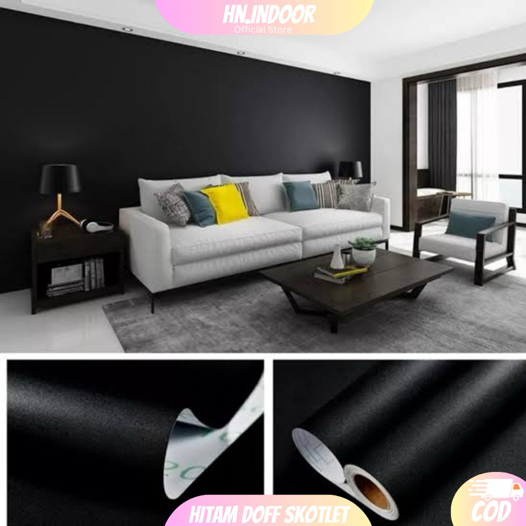 Jual Sticker PVC SHEET Sticker Hitam Doff Stiker Kayu Mebel Untuk Meja ...