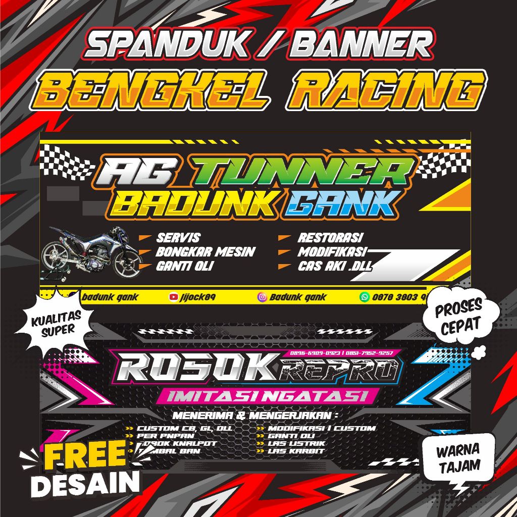 Jual BANNER BENGKEL RACING, MOTOR, MOBIL, SPANDUK BENGKEL MOTOR MOBIL ...