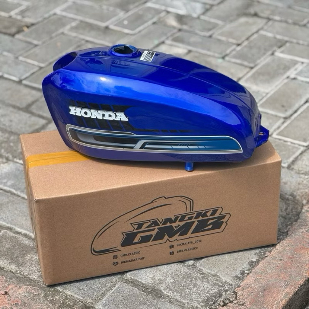 Jual Tangki CB 125 Biru lC baru bahan galvanis tebal sudah poxy luar ...