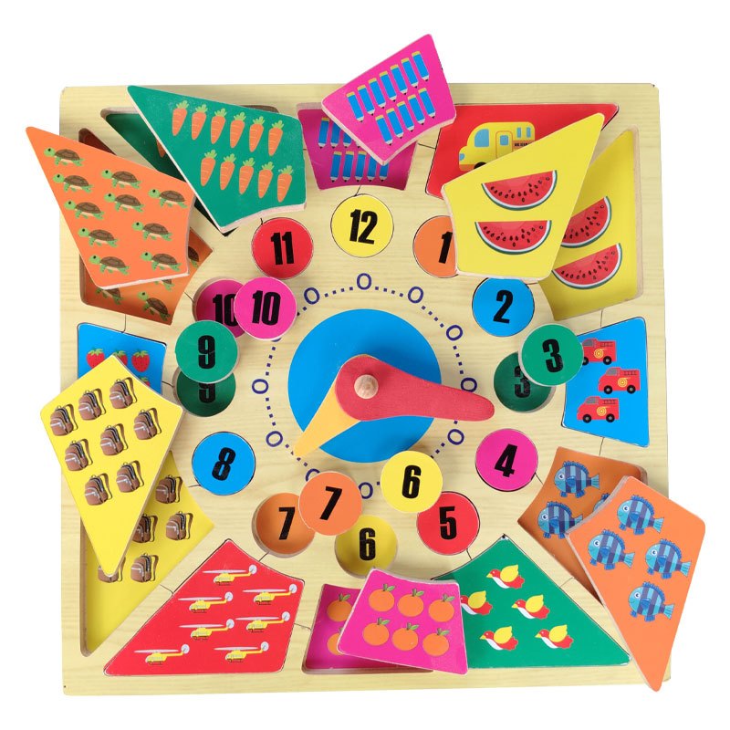 Jual Puzzle Jam Kayu Edukatif - Belajar Mengenal Waktu dan Berhitung ...