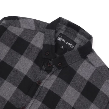 ALJOSA Kemeja Flanel Pria Lengan Panjang Hem Flannel Baju Cowok Motif Kotak Premium
