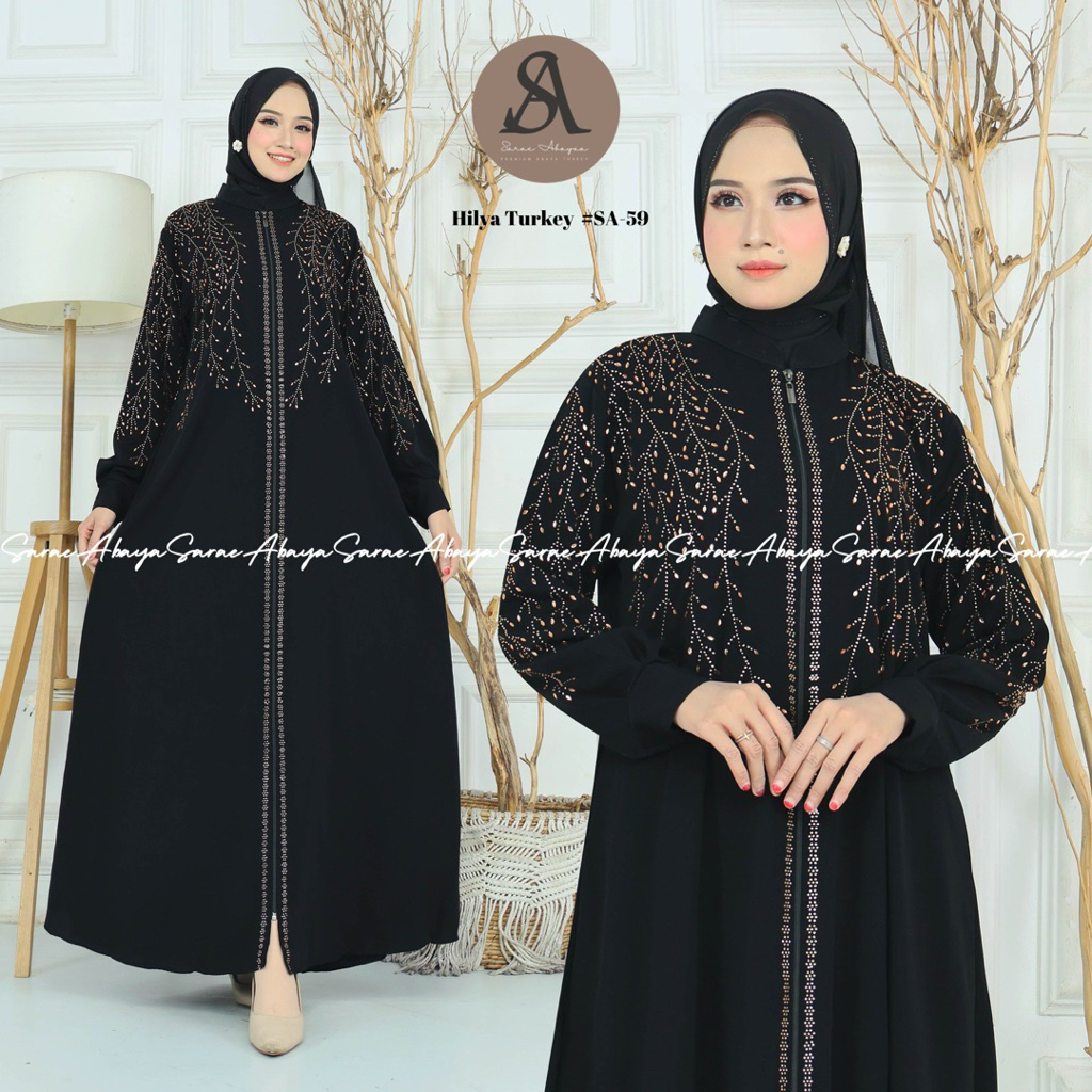Jual Sarae Abaya Turkey Premium Hilya SA-59 Gamis Jetback Payet Arab ...