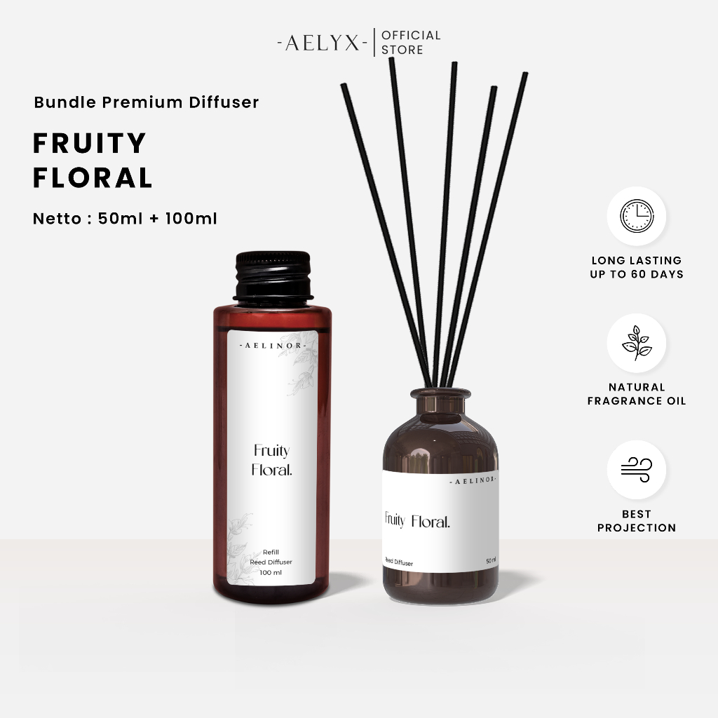 Jual Reed Diffuser Aelinor Fruity Floral Paket Diffuser Pengharum ...