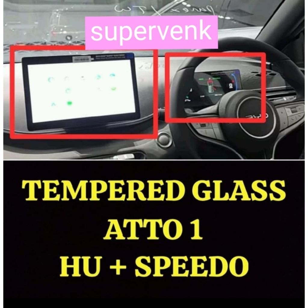 Jual anti gores tempered glass head unit + speedometer BYD ATTO 1 ...