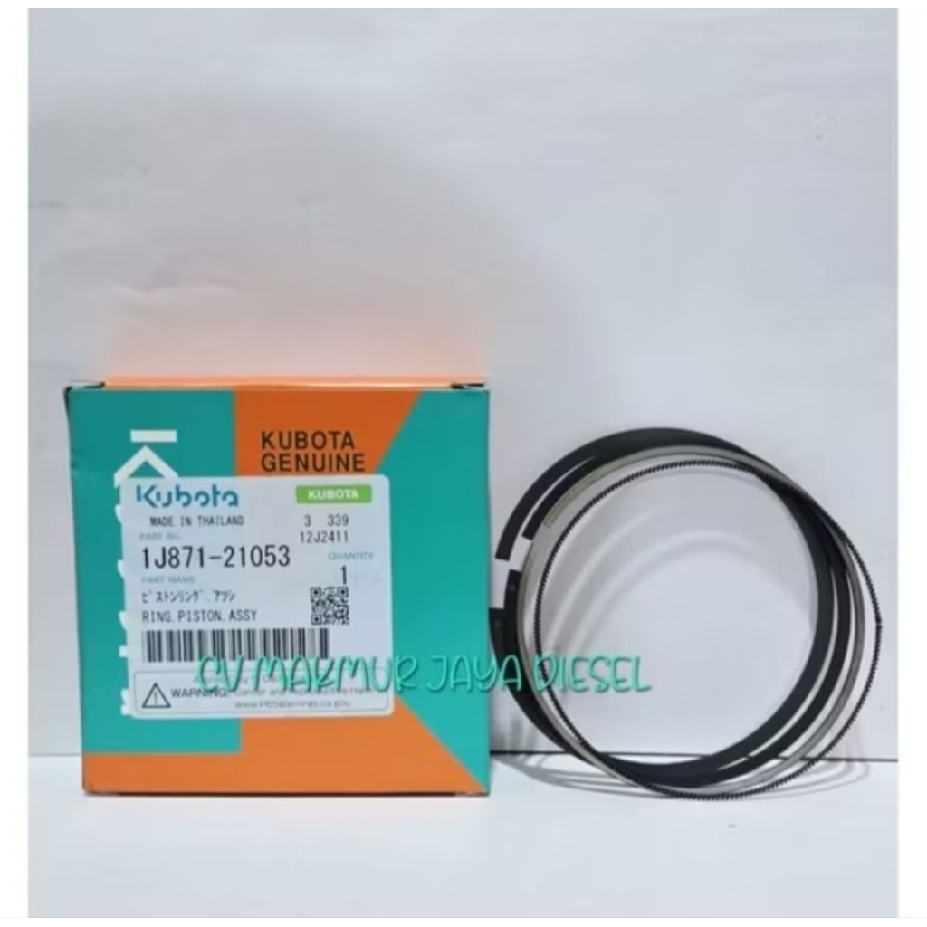 Genuine OEM Kubota Piston Ring Assembly 12691-21053 – Fits DF750, DF752, WG750, WG752, Made In Japan