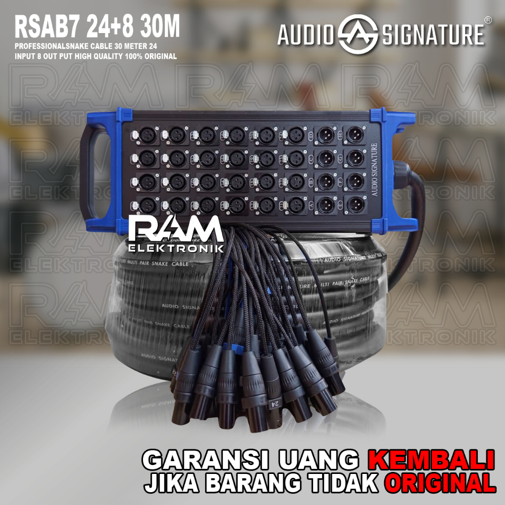 Jual Kabel Snake 32 Channel AUDIO SIGNATURE 24 Input 8 Output 30 Meter ...