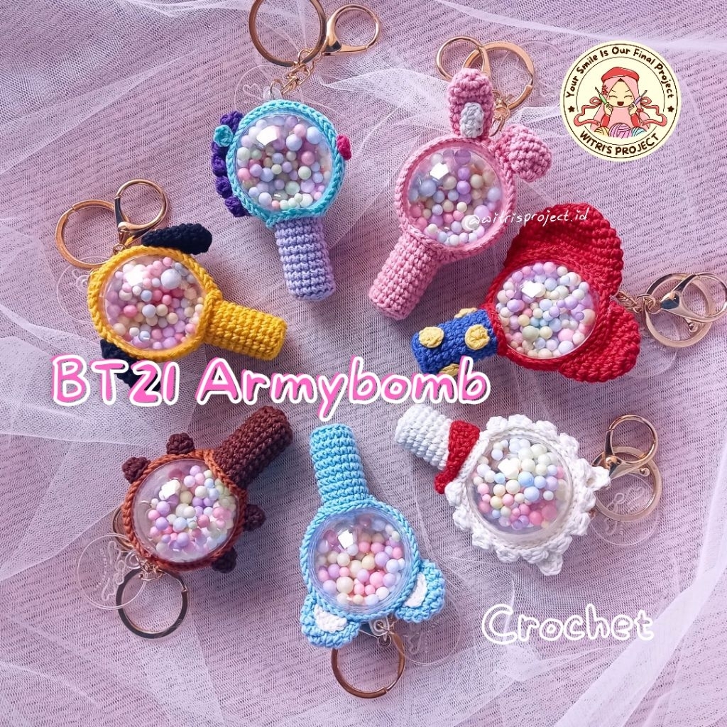 Jual WITRI'S PROJECT Keychain BT21 Armybomb Lightstick BTS Fanmade ...