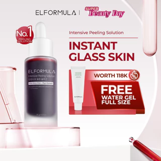 [ FREE WATER GEL ] ELFORMULA Intensive Peeling Solution - Peeling Serum Dark Spot Glass Skin Eksfoliasi Wajah Mengangkat Sel Kulit Mati AHA BHA PHA Glowing Smooth Skin Mencerahkan Kulit Halus Brightening Whitening Blackhead Removal Exfoliasi Exfoliating