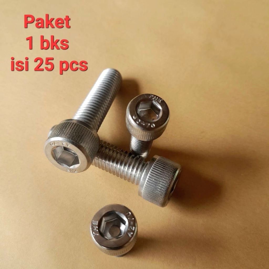 Jual Baut soket L stainlest304 M3 (paket 25 pcs) | Baut kunci L ...
