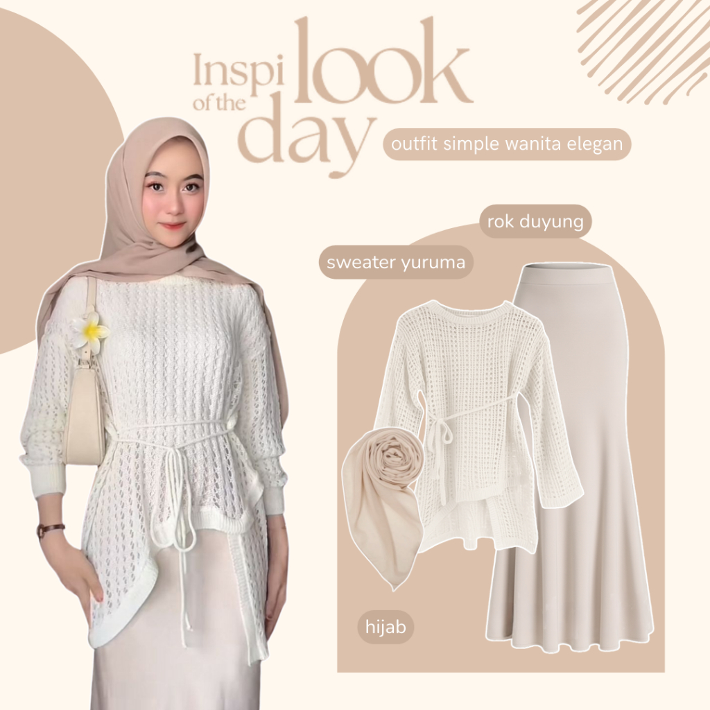 Jual One Set Lebaran | Yuruma Sweater + Rok Duyung + Hijab Bella ...