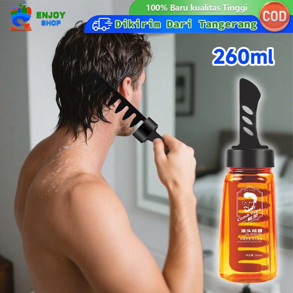 Jual Hair Gel Minyak Rambut Pria 260ml Styling Gel Sisir Bawaan Untuk ...
