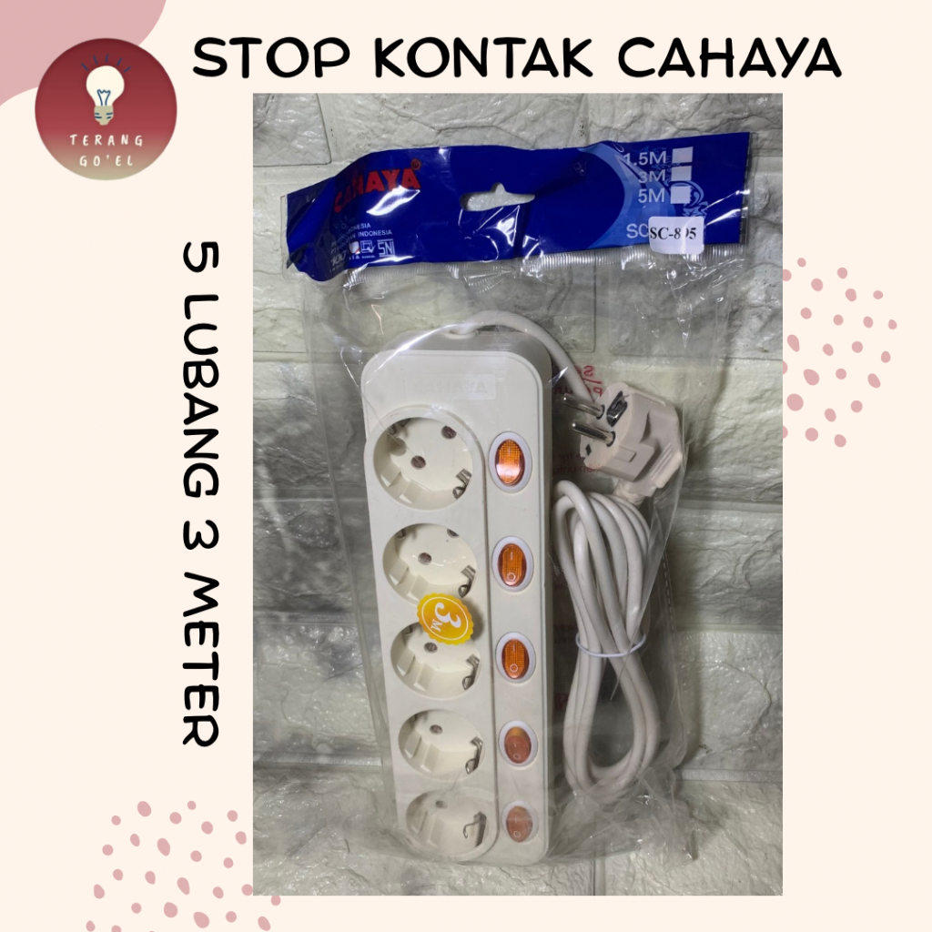 Jual Stop kontak CAHAYA + kabel + Tombol ON/OFF / COLOKAN KABEL + ON ...