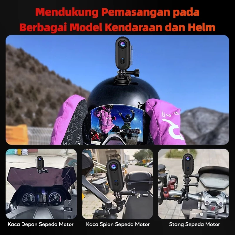 MODOFO Action Camera kamera aksi mini 50g dengan magnetic mount dan waterproof 30m
