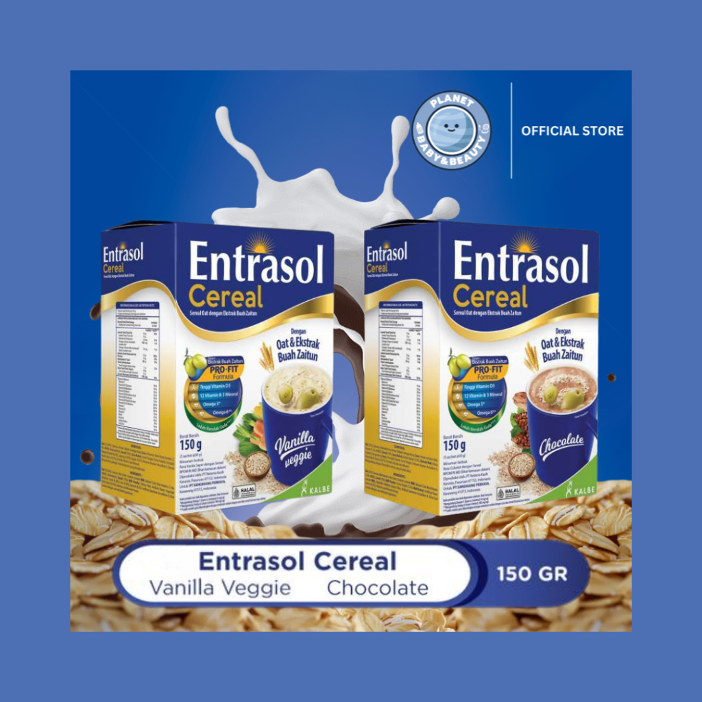 Jual ENTRASOL CEREAL Rasa Vanilla Veggie dan Chocolate (5 Sachet x 30gr ...