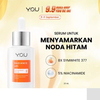 YOU 8X SymWhite 377 Radiance Up Brightening Serum with Niacinamide Vitamin C Atasi Bekas Jerawat & Dark Spot Radiance Up Serum 2in1 bundle Skincare Set 2pcs Serum Cream Moisturizer Essence Toner - Serum Essence [Hot Selling]