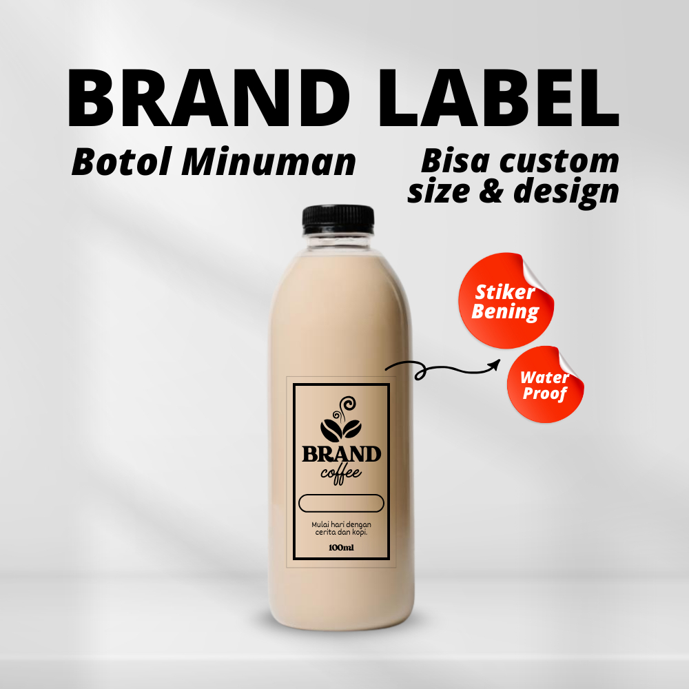 Jual Label / Stiker Botol Minuman Bening Anti Air, Bisa Custom Design ...