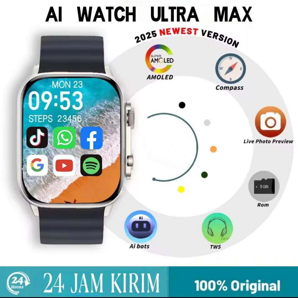 Jual [[ NEW 2026 ]] COD, JAM ANDROID AI WATCH ULTRA MAX JAM ANTI AIR IP ...