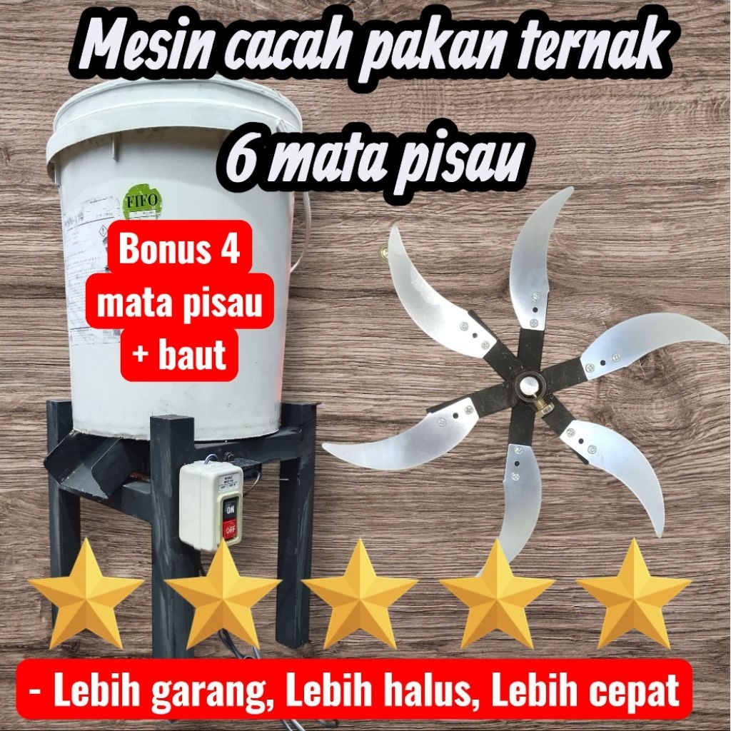 Jual Mesin chopper cacah pakan ternak 6 mata pisau | Shopee Indonesia
