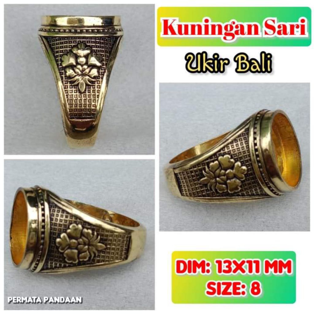 Jual emban batu akik dan permata Kuningan perunggu.41 | Shopee Indonesia
