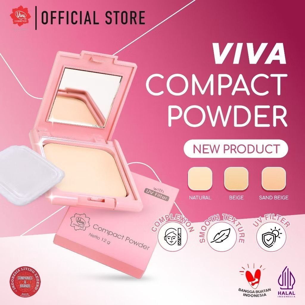 Jual Viva Compact Powder Pink New Variant - Tersedia 3 Shades dengan ...