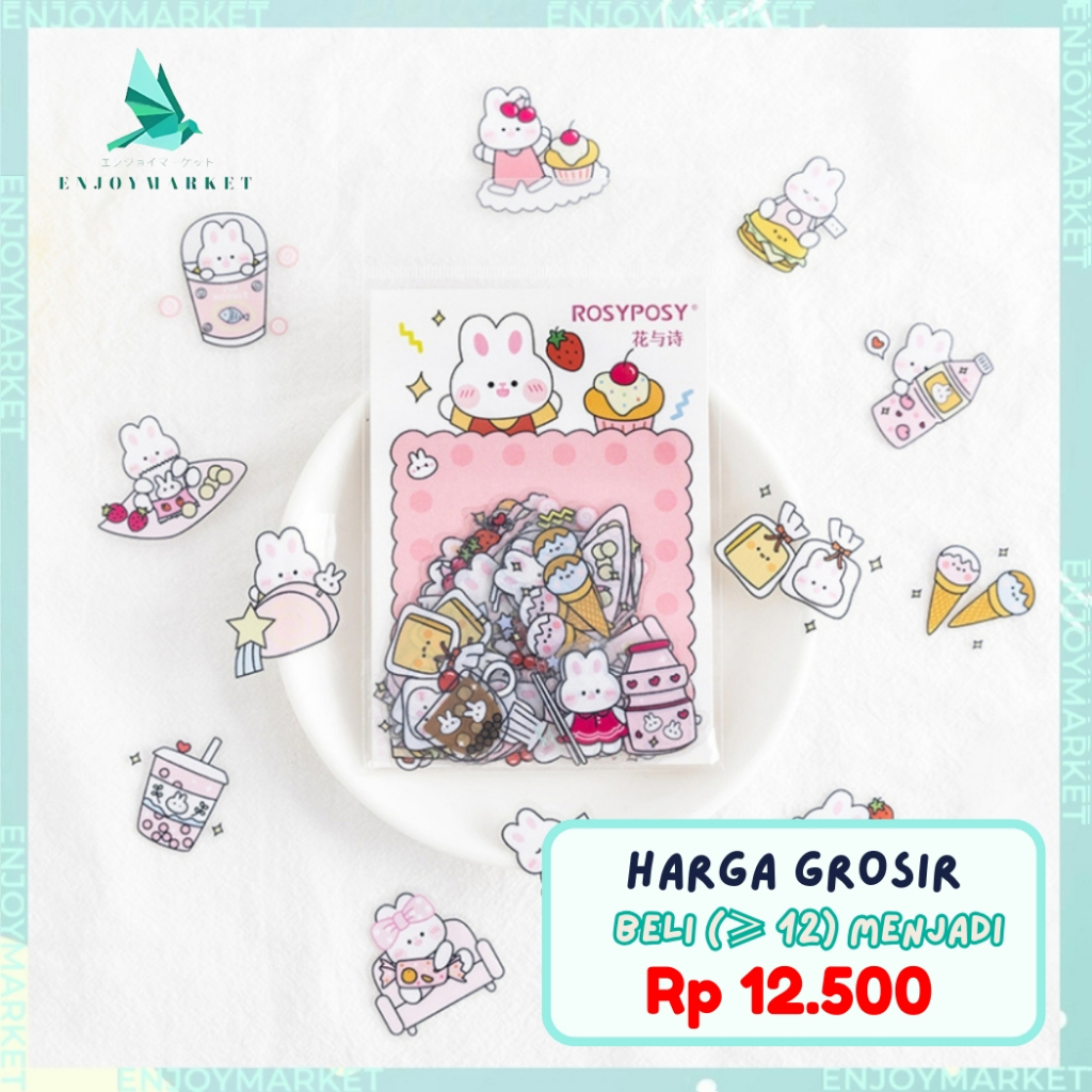 Jual 40 Pcs Stiker Deco Sticker DIY Transparan buat Jurnal Cartoon Lucu ...