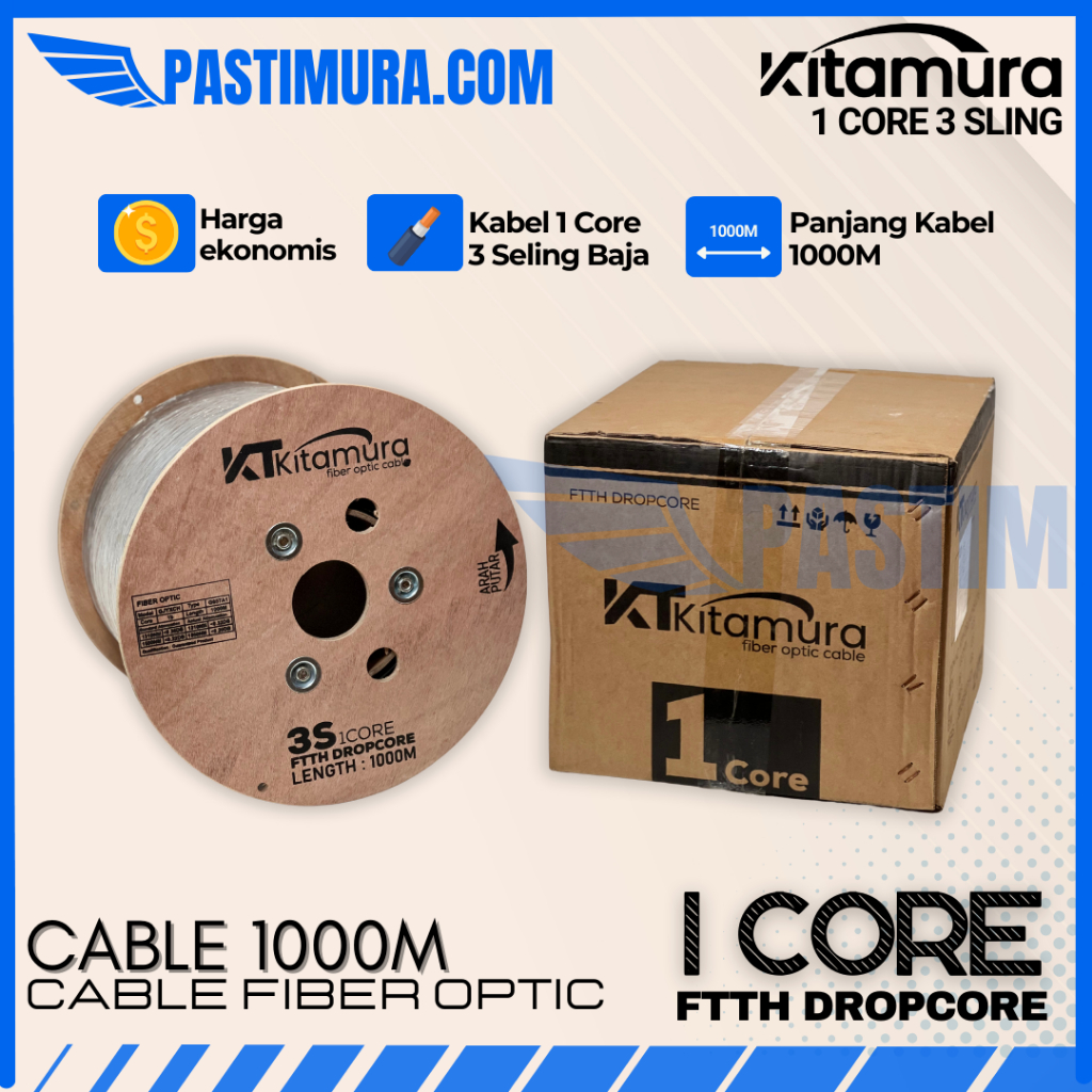 Jual Kabel Fiber Optic Dropcore 1 / 2 / 4 / 6 Core 3 Seling 1000 Meter ...