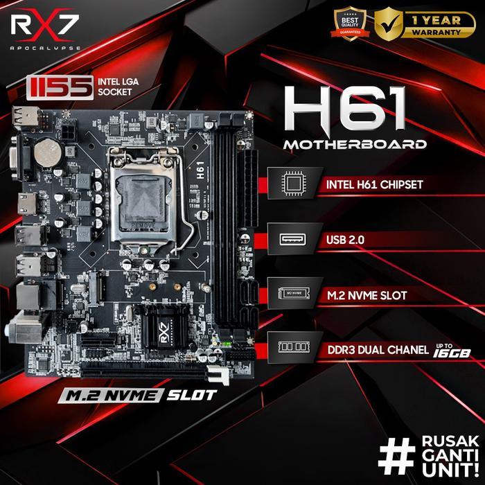 Jual Paket Motherboard Gaming H61/B75 RX7 Plus Processor i7-3770 M.2 ...
