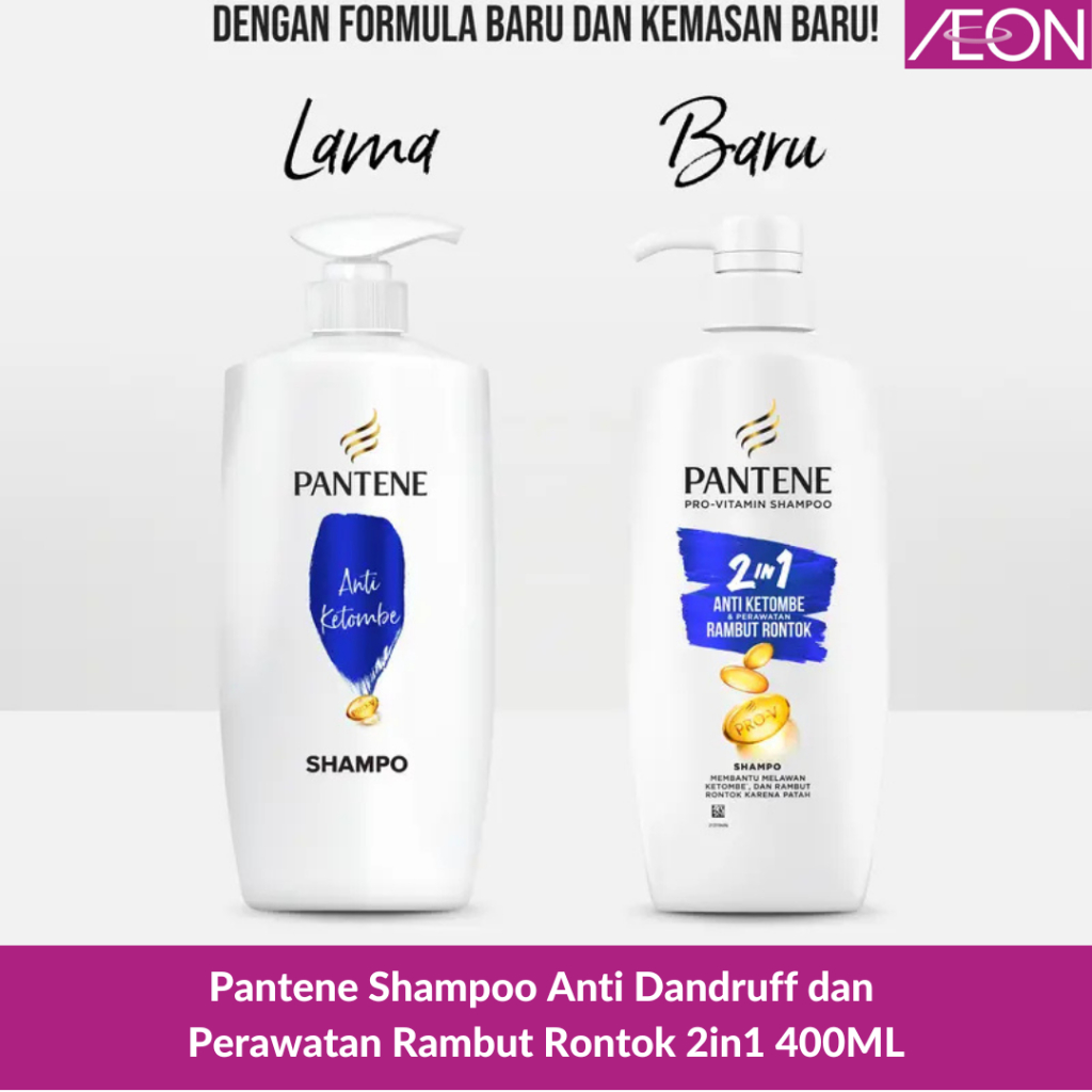 Jual Pantene Shampoo Anti Dandruff & Perawatan Rambut Rontok 2in1 400ML ...
