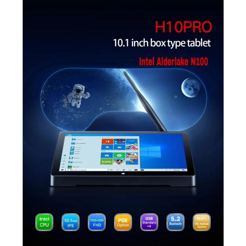 PiPo X10s H10 PRO Intel Alder Lake N100 All-in-One Mini PC 8GB DDR4 dan 128GB 10.1 inch IPS Touch Screen Windows