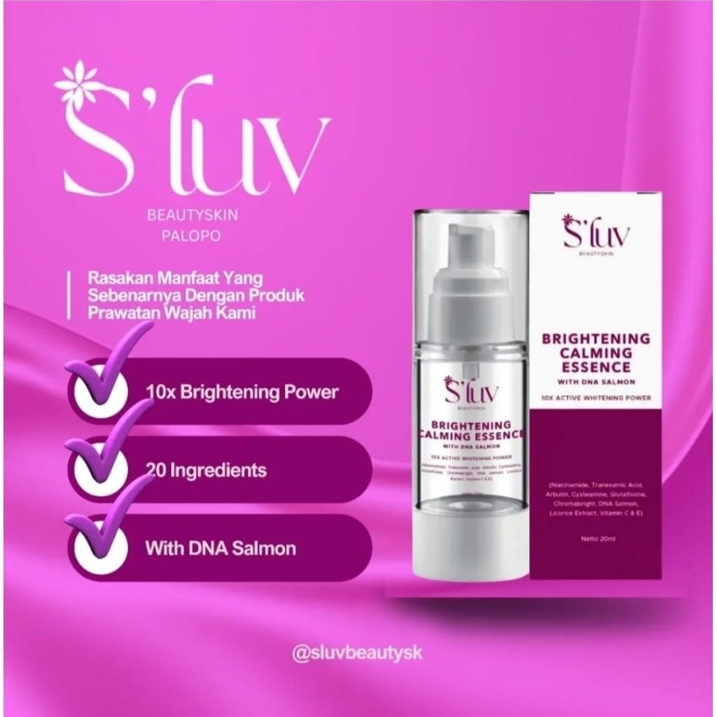 Jual SLuv Beauty Skin Brightening calming essence with DNA salmon ...