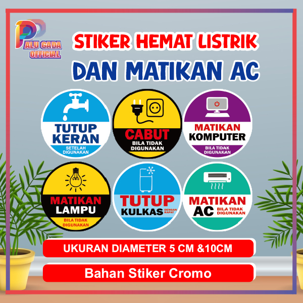 Jual STIKER STICKER MATIKAN LAMPU, TUTUP KERAN, MATIKAN AC, MATIKAN ...