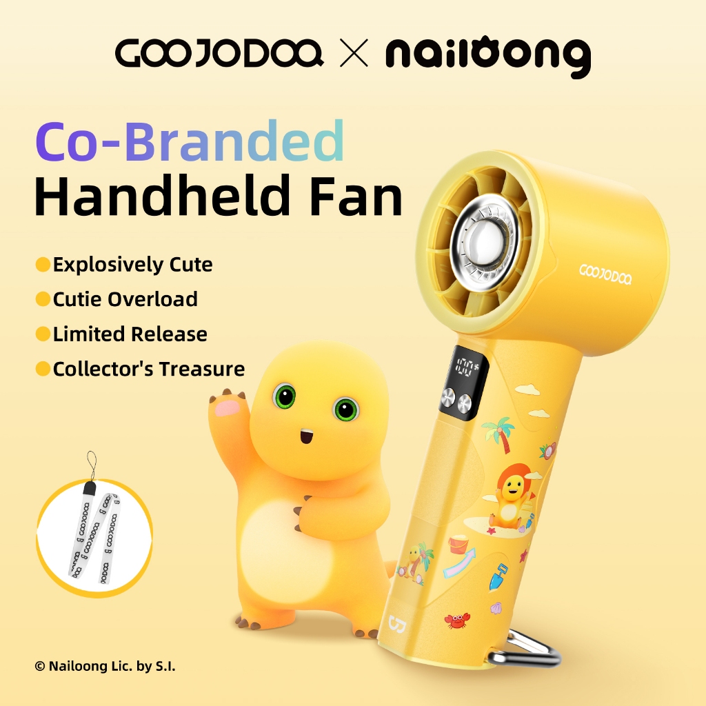 [GOOJODOQ × nailoong] GFS002 Kipas senter/ 4000mAh High-speed kipas 100 Gear Wind kipas angin Digital Display Adjustable Turbo kipas tangan