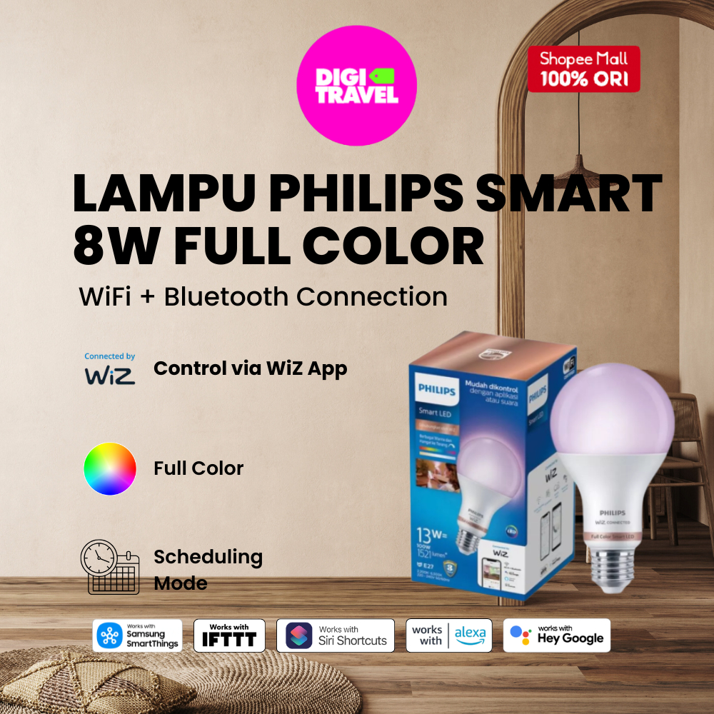 Jual PHILIPS SMART LED WIFI FULL COLOR CONNECTED BY WIZ | Shopee Indonesia