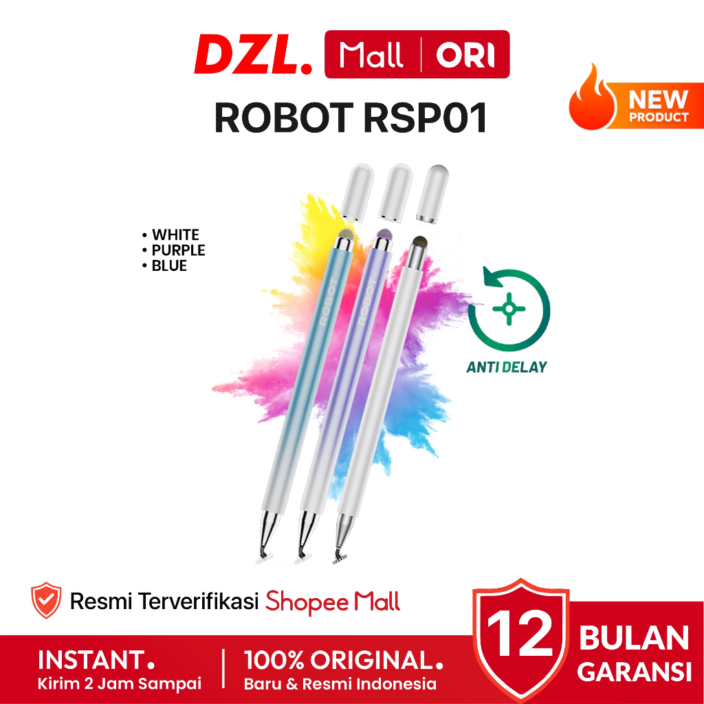 Jual DZL - ROBOT RSP01 Stylus Pen Smart Pencil Universal 2 in 1 For ...
