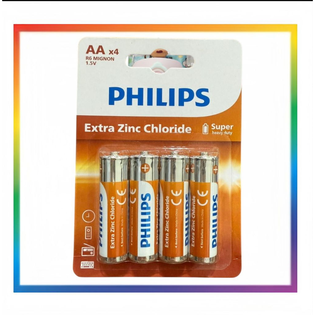 Jual BATERAI PHILIPS EXTRA ZINC CHLORIDE R6 AA LONG LIFE 12X (4 Pack ...