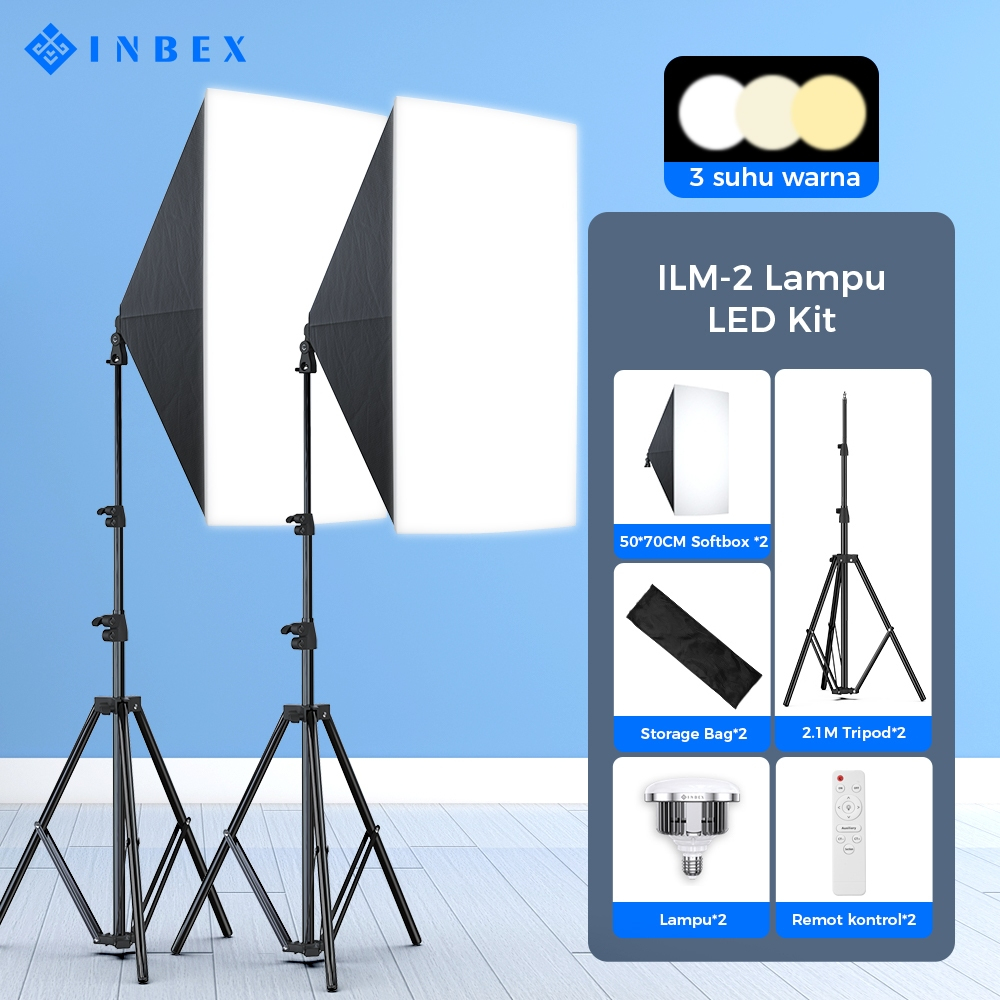 Jual INBEX 3 Warna Softbox Lighting Kit Lampu Studio Photography with ...