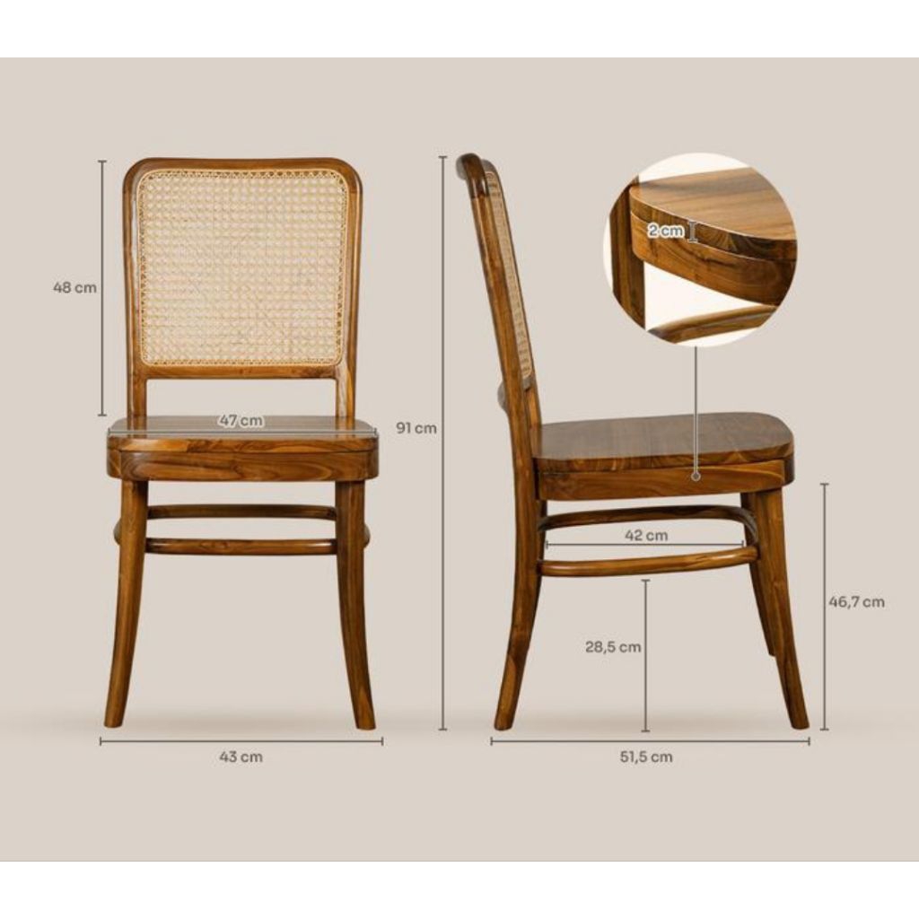 Jual Kevin chair / Kursi rotan minimalis kayu jati - premium quality ...